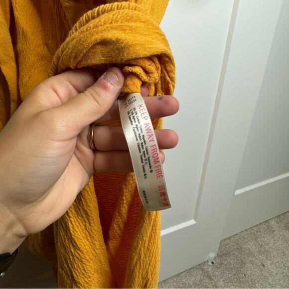 Free People Beach Endless Nights Yellow Tie Front Size Slit Maxi Dress Size XS - Picture 5 of 10